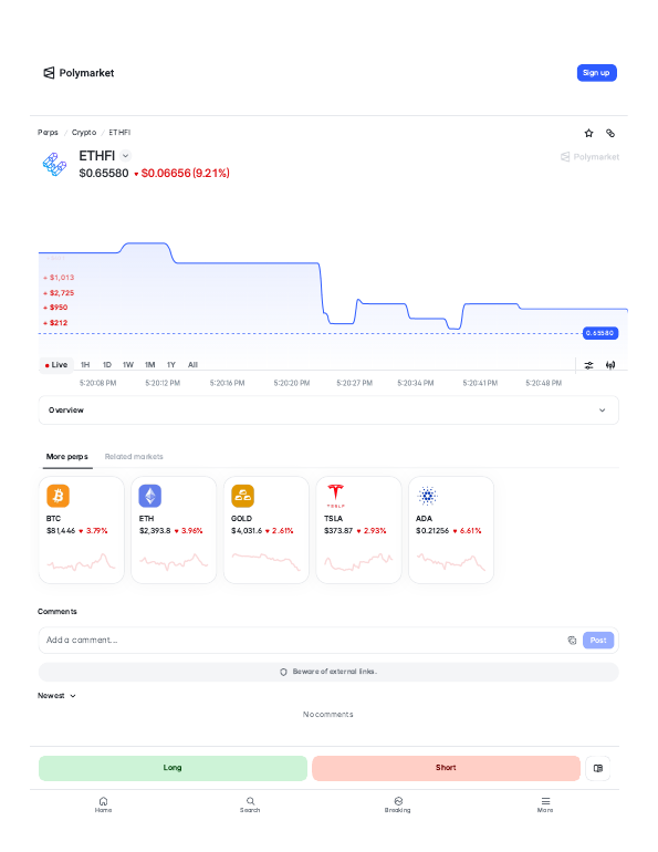 ETHFI (ETHFI) perps trading page on Polymarket