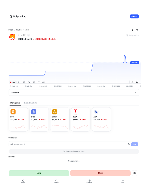 KSHIB (KSHIB) perps trading page on Polymarket